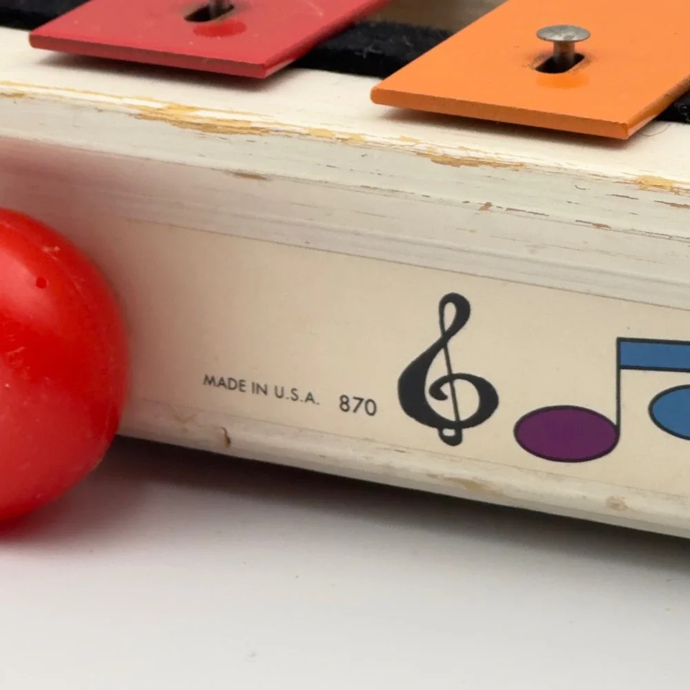 Vtg‎ 1985 Fisher-Price Pull-A-Tune #870 Xylophone Child's Musical Pull Toy Base